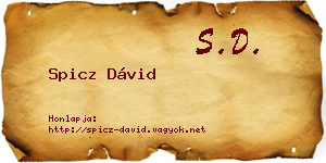 Spicz Dávid névjegykártya
