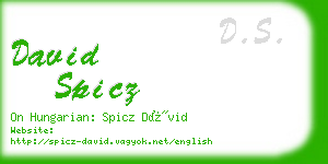 david spicz business card